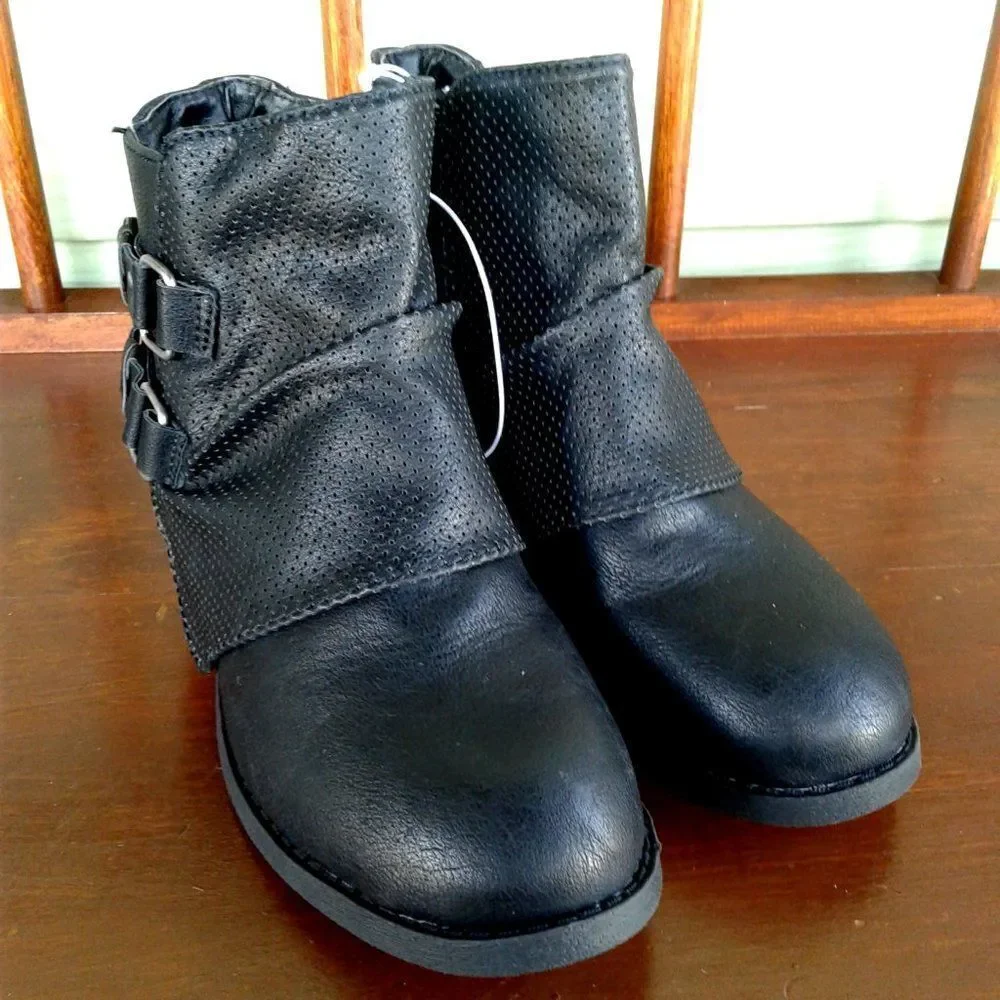 Jellypop Big Girl Ankle Boot size 5M Black Faux Leather